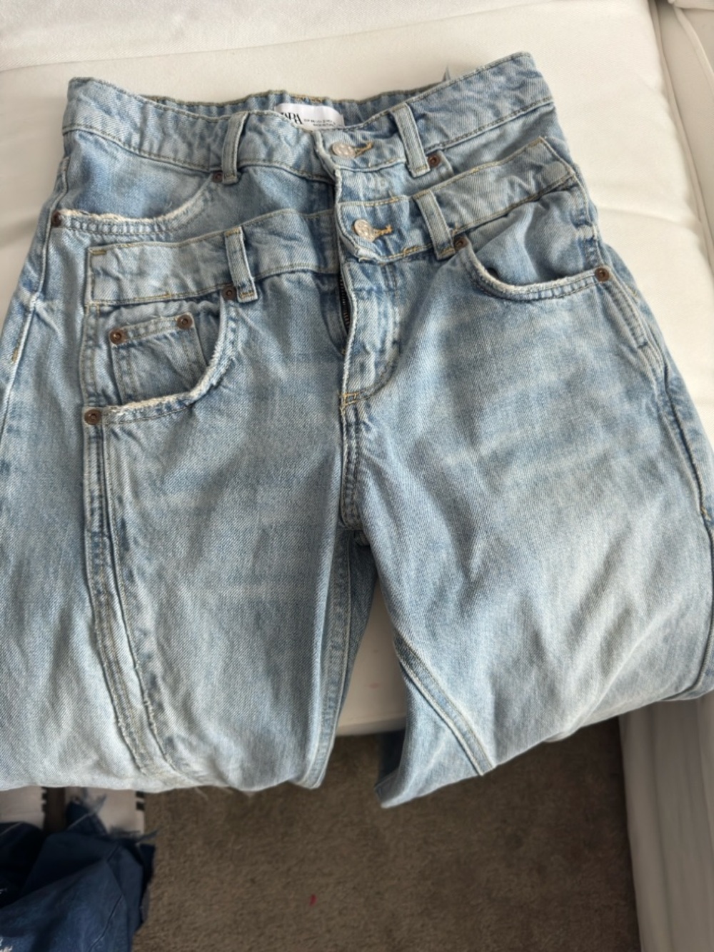 Zara Faded Blue Denim Jeans